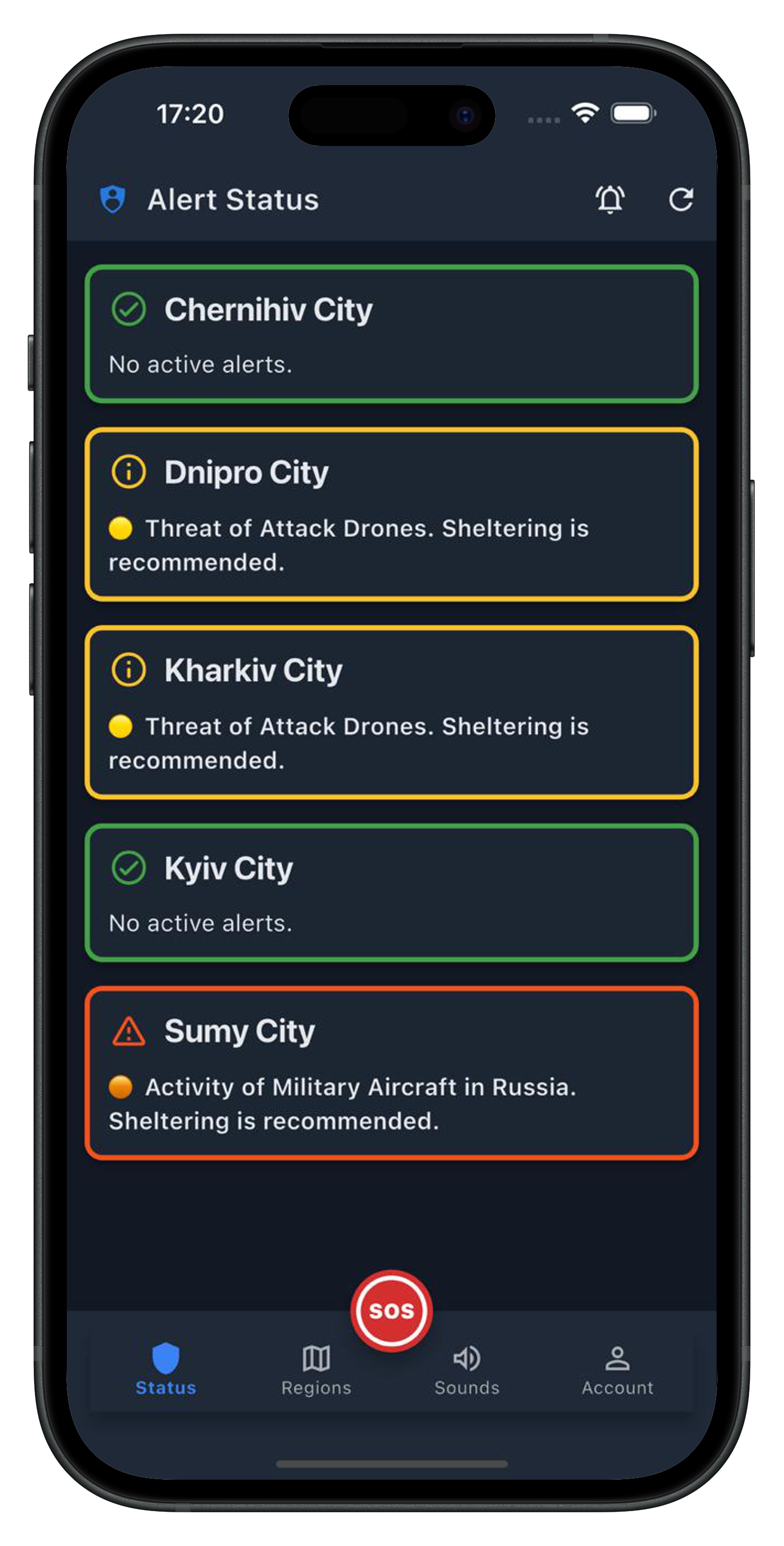 Threat status (mobile)
