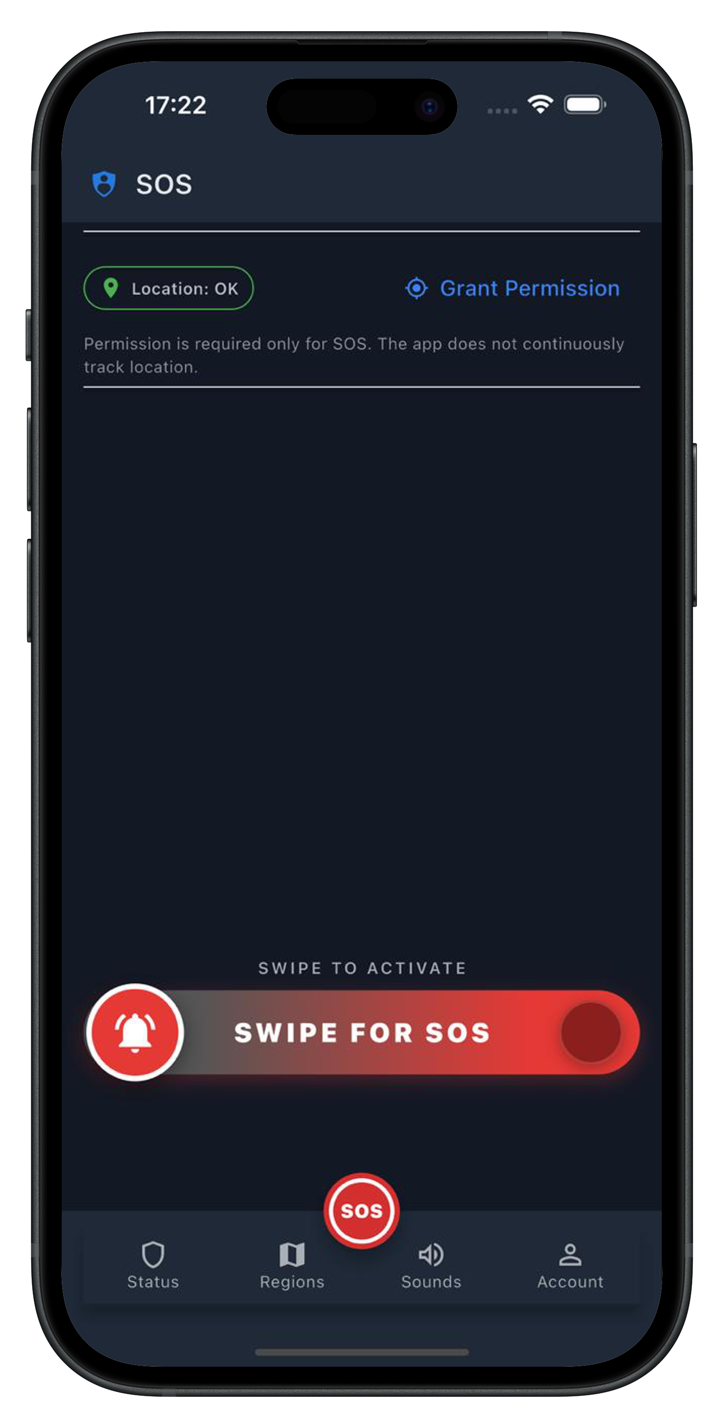SOS emergency function (mobile)